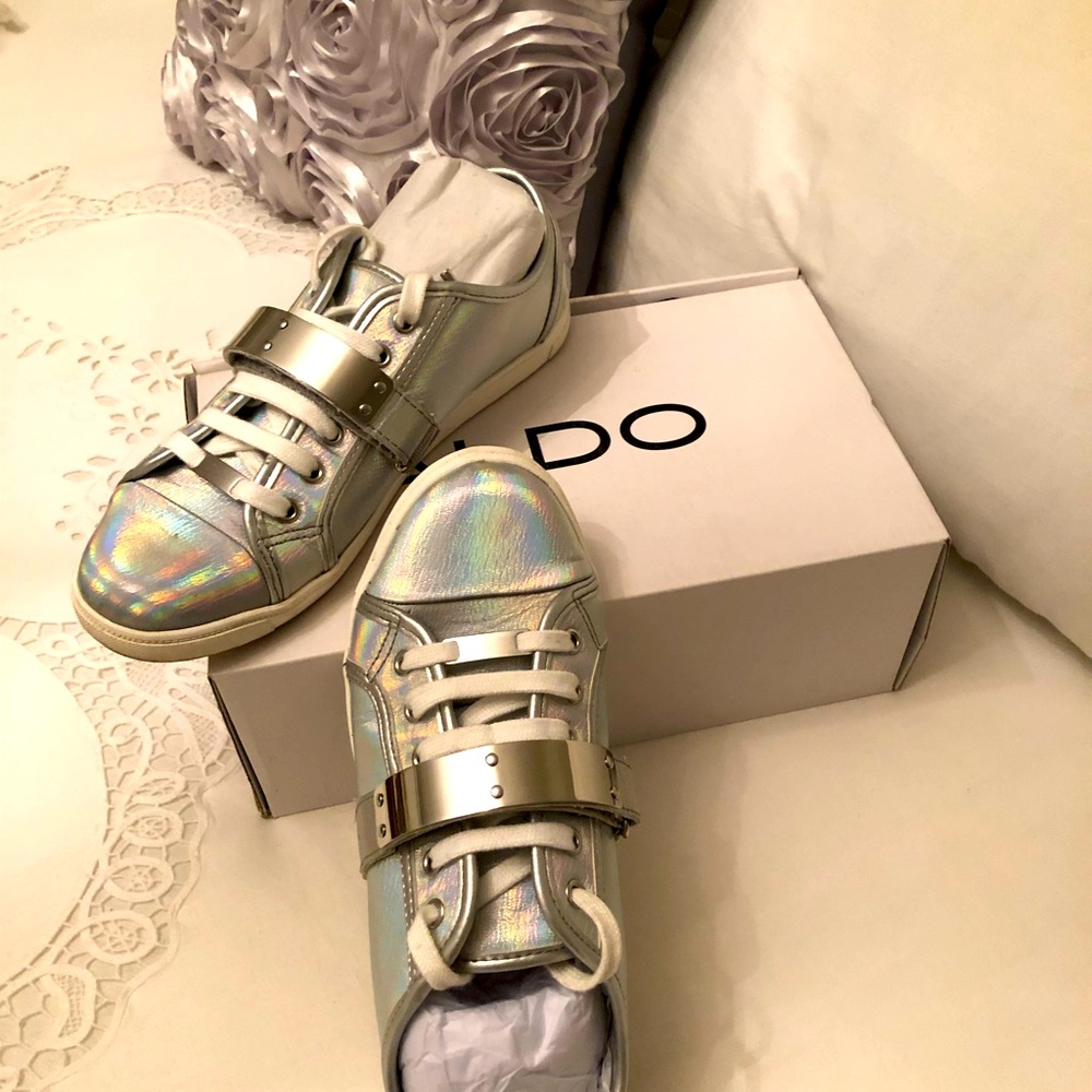 Aldo chrome buckle sneaker